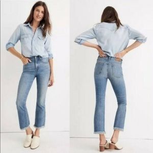 Madewell Cali Demi Boot Cropped Jeans with Raw Hem 27P